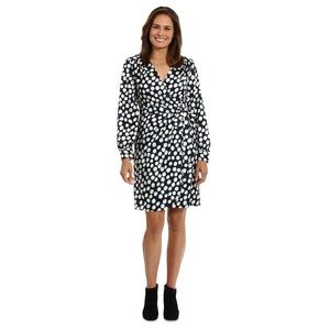 London Time Petite Printed Jacquard Long Sleeve/black-white size 10P